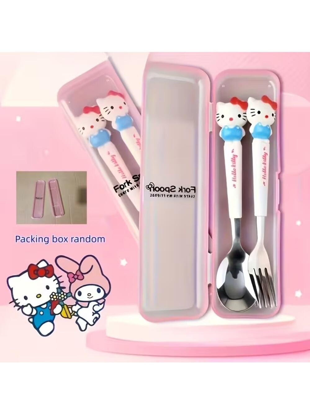 #6825 Hello Kitty 2-Piece Travel Cutlery Set
